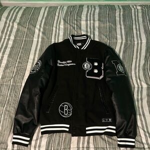 NBA Black and White Varsity Jacket